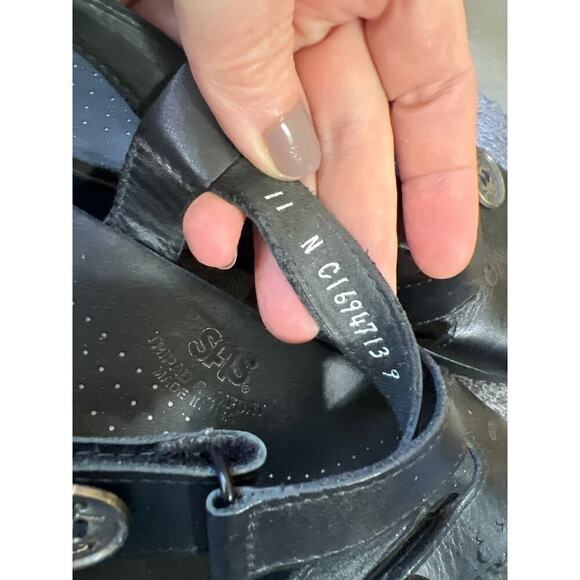 SAS black leather nautical sandals womens 11 N - Picture 8 of 8